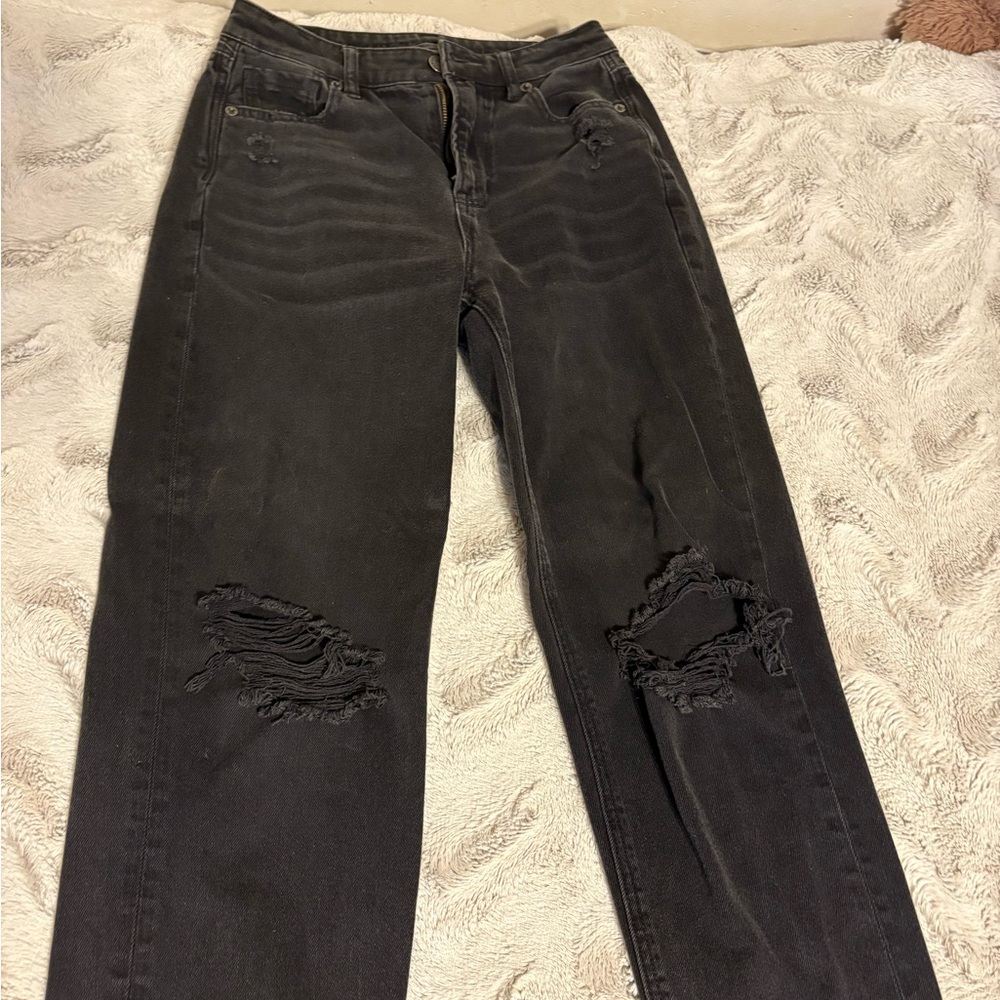 Distressed Black Jeans